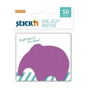 Notes samoprzylepny Stick'n Słoń fioletowy neon 70x70mm, 50szt